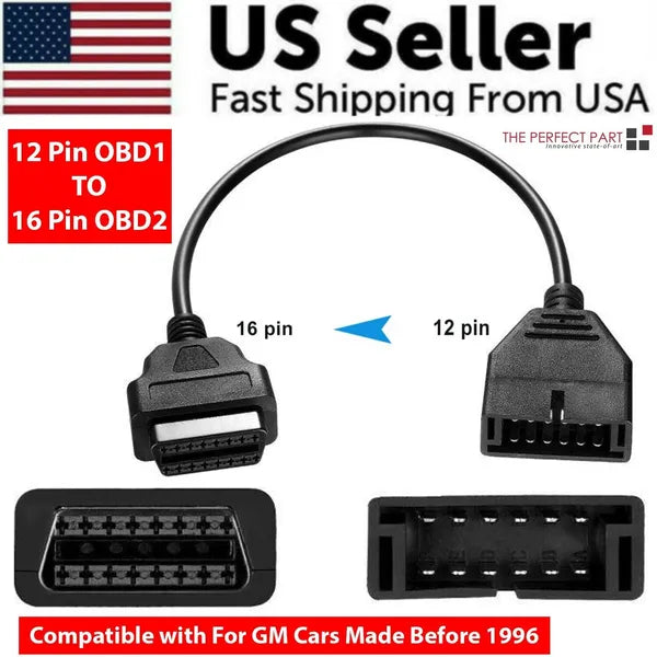 OBD1 12 Pin to OBD2 16 Pin Adapter Cable for GM Diagnostic Scanner