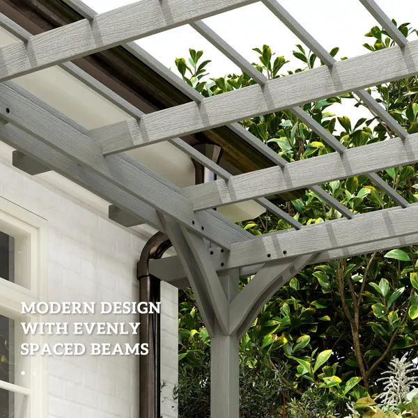Outsunny 12 ft x 16 ft Outdoor Pergola, Wood Gazebo Grape Trellis with Stable Structure for Climbing Plant Support, Gray - product image 5