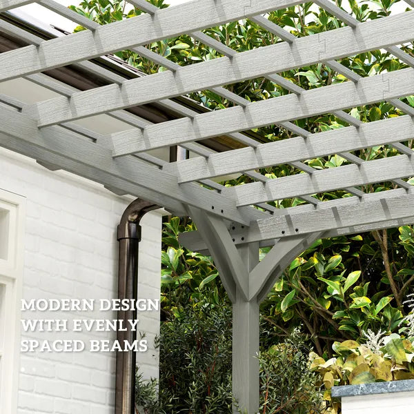 Outsunny 12 ft x 20 ft Outdoor Pergola, Wood Gazebo Grape Trellis with Stable Structure for Climbing Plant Support, Gray - product image 5