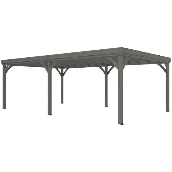 Outsunny 12' x 20' Outdoor Wooden Pergola, Grape Vine Gazebo with Concrete Anchors for Garden, Patio, Backyard, Deck, Gray - product image 1