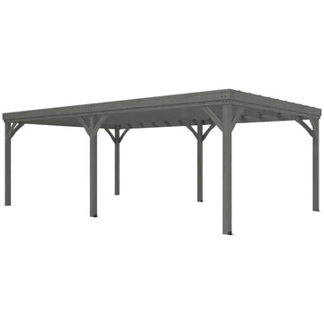 Outsunny 12' x 20' Outdoor Wooden Pergola, Grape Vine Gazebo with Concrete Anchors for Garden, Patio, Backyard, Deck, Gray - product image 1