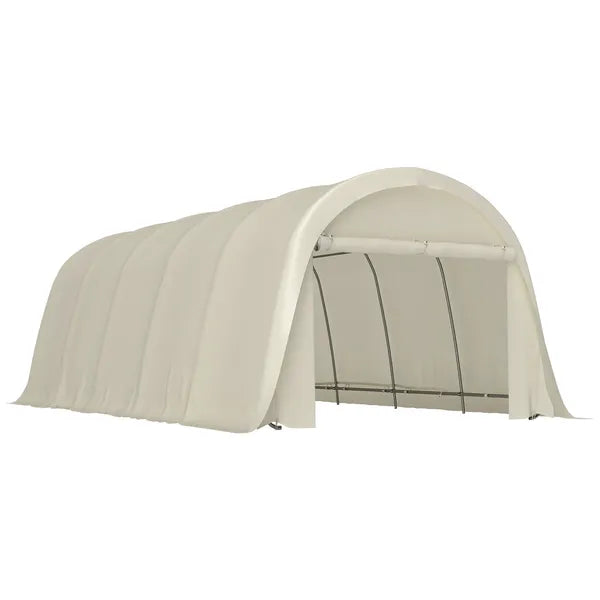Outsunny 12' x 23.6' Heavy-Duty Carport, UPF50+ Portable Garage Car Canopy Tent with Galvanized Frame, Large Door, Beige - product image 11