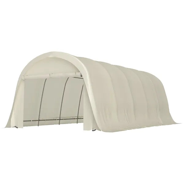 Outsunny 12' x 23.6' Heavy-Duty Carport, UPF50+ Portable Garage Car Canopy Tent with Galvanized Frame, Large Door, Beige - product image 1