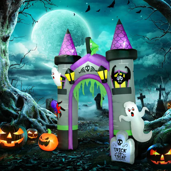 12 Ft Large Inflatable Halloween Archway with Ghost, Pumpkin, Spider and Bat - product image 10