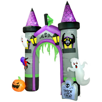 12 Ft Large Inflatable Halloween Archway with Ghost, Pumpkin, Spider and Bat - product image 1