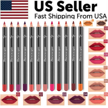 12 Color Matte Lip Liner Pencil Set