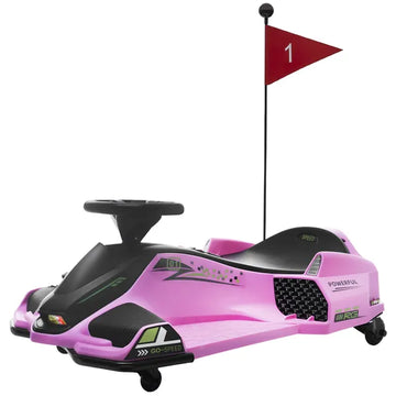 12V Electric Drifting Go Kart with Slow Start, Music, Lights, Pink - product image 1