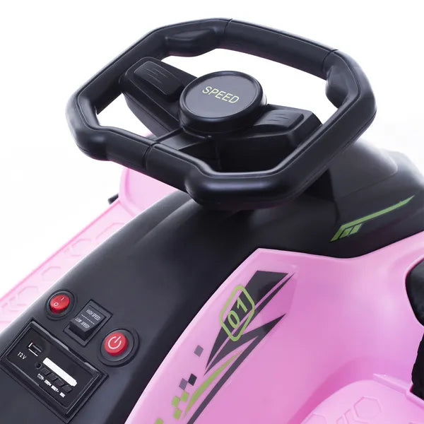 12V Electric Drifting Go Kart with Slow Start, Music, Lights, Pink - product image 9