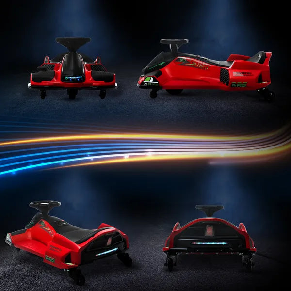 12V Electric Drifting Go Kart with Slow Start, Music, Lights, Red - product image 8