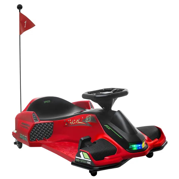12V Electric Drifting Go Kart with Slow Start, Music, Lights, Red - product image 11