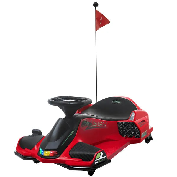 12V Electric Drifting Go Kart with Slow Start, Music, Lights, Red - product image 1