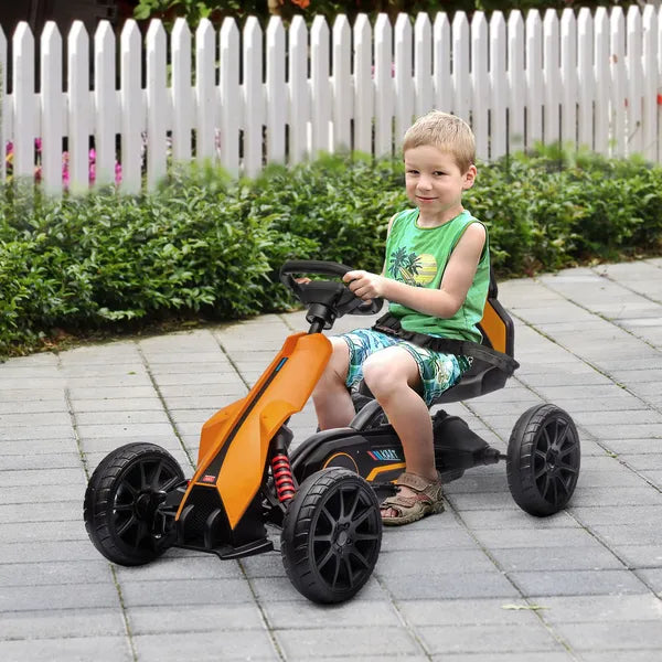 12V Electric Go Kart for Kids w/ Adjustable Speed, Orange - product image 2
