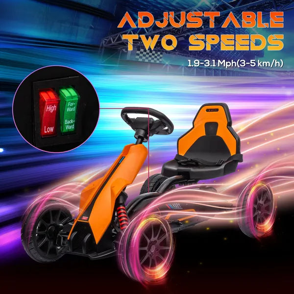 12V Electric Go Kart for Kids w/ Adjustable Speed, Orange - product image 5