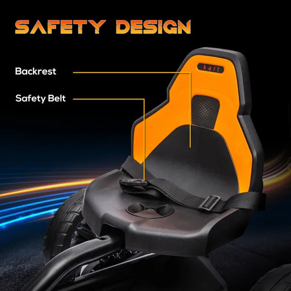 12V Electric Go Kart for Kids w/ Adjustable Speed, Orange - product image 6