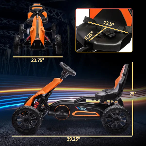 12V Electric Go Kart for Kids w/ Adjustable Speed, Orange - product image 3