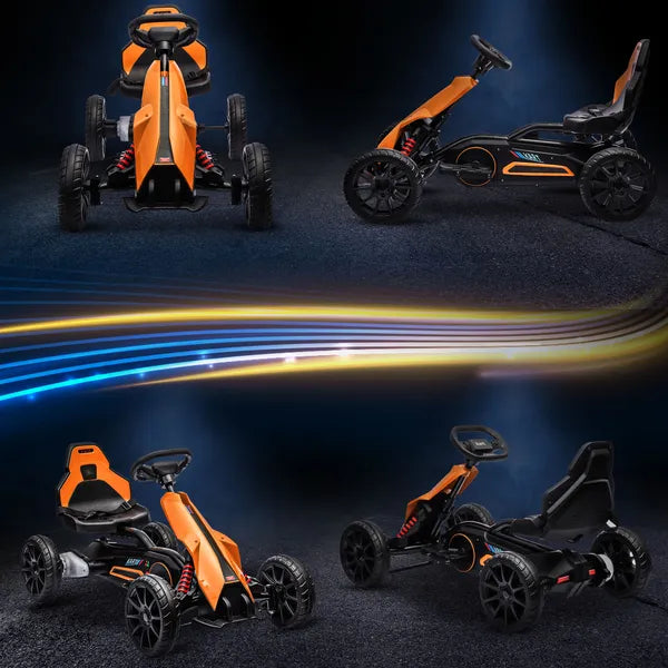 12V Electric Go Kart for Kids w/ Adjustable Speed, Orange - product image 8