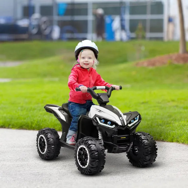 12V Electric Kids ATV Quad Car with Forward and Backward Function, Music, 4-Wheeler Ride-On Car for Toddlers, White - product image 2