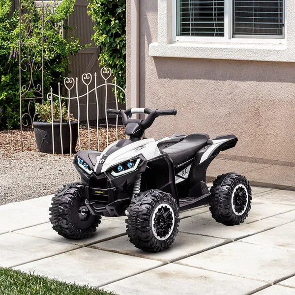 12V Electric Kids ATV Quad Car with Forward and Backward Function, Music, 4-Wheeler Ride-On Car for Toddlers, White - product image 10