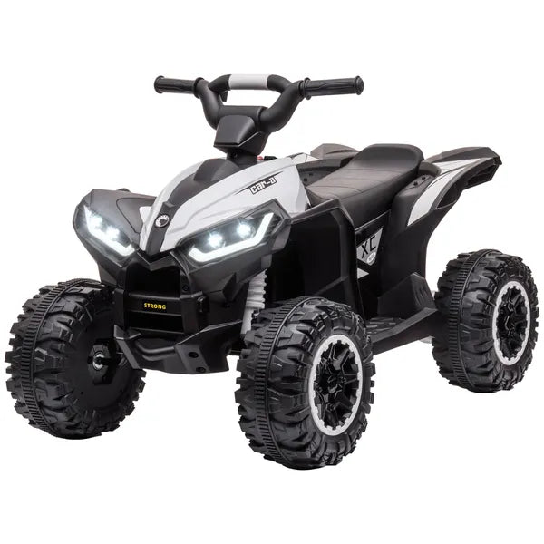 12V Electric Kids ATV Quad Car with Forward and Backward Function, Music, 4-Wheeler Ride-On Car for Toddlers, White - product image 1