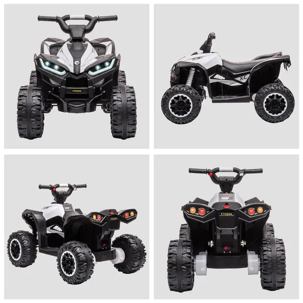 12V Electric Kids ATV Quad Car with Forward and Backward Function, Music, 4-Wheeler Ride-On Car for Toddlers, White - product image 8