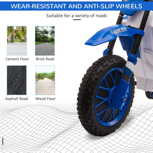 Aosom 12V Electric Motorbike for Kids Battery-Powered Motorcycle Ride-On Toy with Charging Battery Training Wheels Blue - product image 7