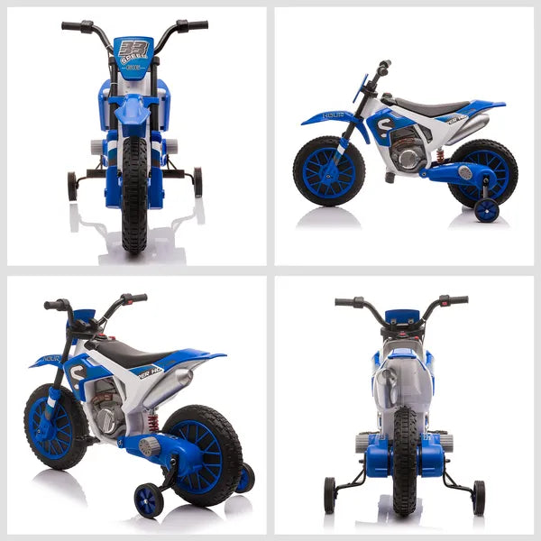 Aosom 12V Electric Motorbike for Kids Battery-Powered Motorcycle Ride-On Toy with Charging Battery Training Wheels Blue - product image 8