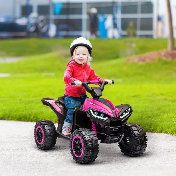 12V Kids ATV Quad Car with Forward and Backward Function, Wear-Resistant Wheels, Music, for Toddlers 3-5 Years Old, Pink - product image 2