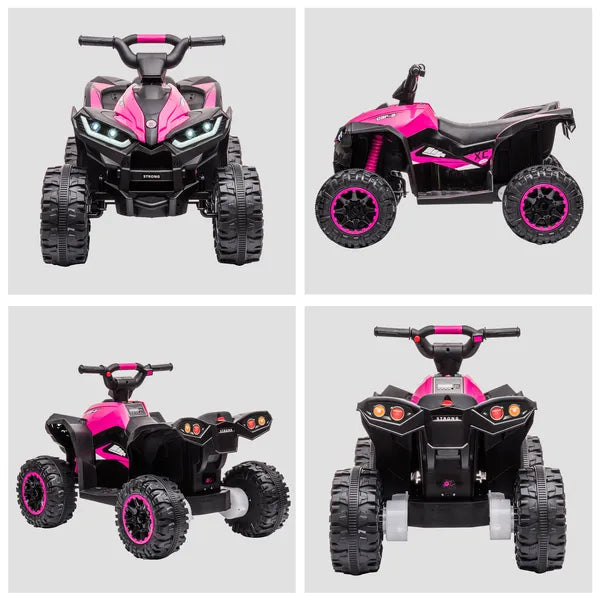 12V Kids ATV Quad Car with Forward and Backward Function, Wear-Resistant Wheels, Music, for Toddlers 3-5 Years Old, Pink - product image 8