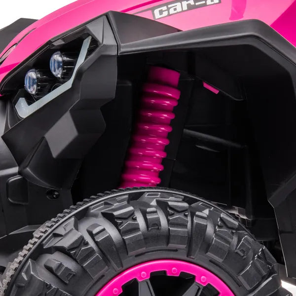 12V Kids ATV Quad Car with Forward and Backward Function, Wear-Resistant Wheels, Music, for Toddlers 3-5 Years Old, Pink - product image 9