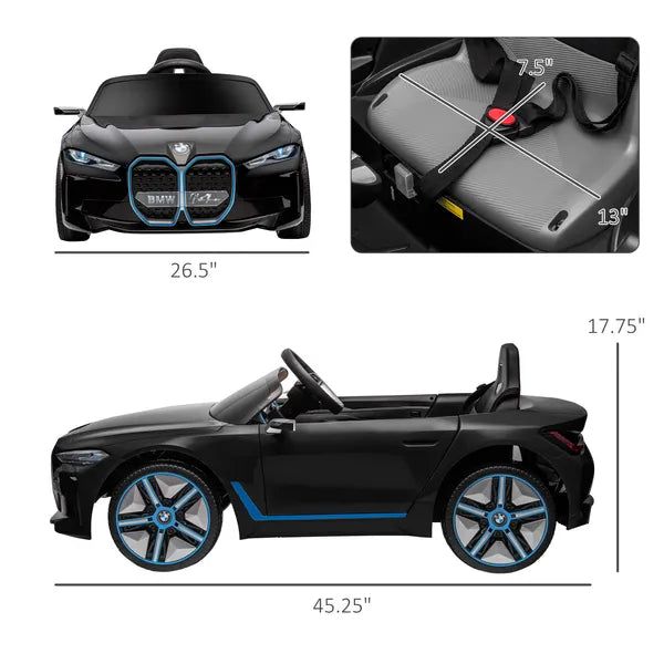 12V Kids Electric Ride On Car with Remote Control and Suspension, Black - product image 3