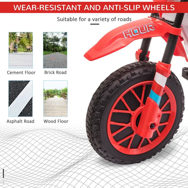 Aosom 12V Kids Electric Motorcycle Dirt Bike Battery-Powered Ride-On Off-road Street Bike Charging Battery Training Wheels Red - product image 7