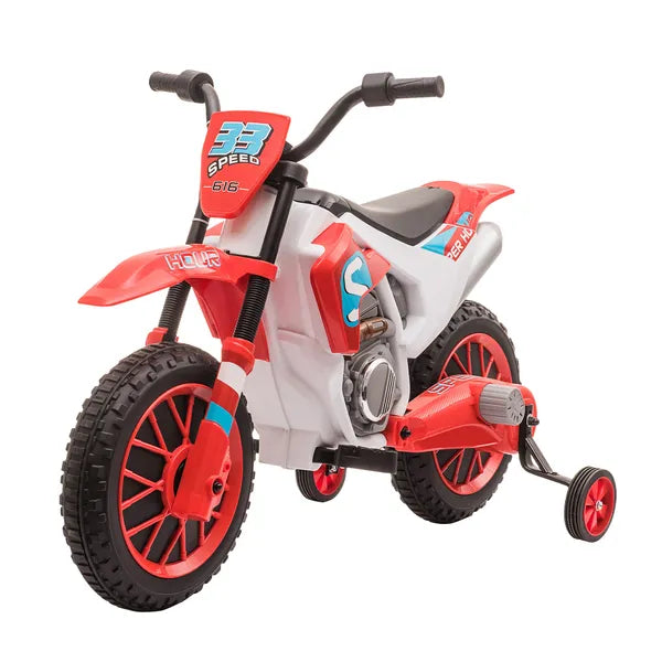 Aosom 12V Kids Electric Motorcycle Dirt Bike Battery-Powered Ride-On Off-road Street Bike Charging Battery Training Wheels Red - product image 11