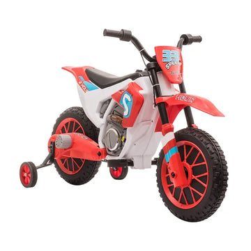 Aosom 12V Kids Electric Motorcycle Dirt Bike Battery-Powered Ride-On Off-road Street Bike Charging Battery Training Wheels Red - product image 1