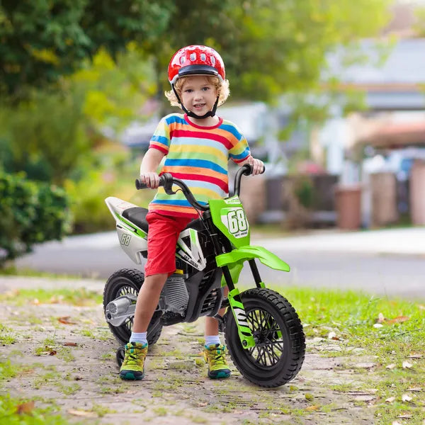 Qaba 12V Kids Electric Motorcycle with Twist Grip Throttle Training Wheels, Rear Suspension, Music for Aged 3-6 Years, Green - product image 10