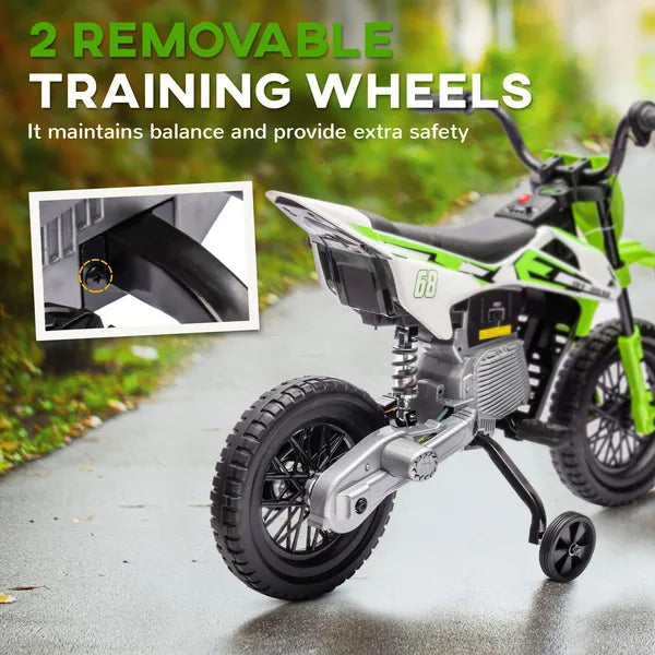 Qaba 12V Kids Electric Motorcycle with Twist Grip Throttle Training Wheels, Rear Suspension, Music for Aged 3-6 Years, Green - product image 5