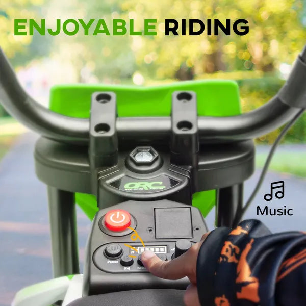 Qaba 12V Kids Electric Motorcycle with Twist Grip Throttle Training Wheels, Rear Suspension, Music for Aged 3-6 Years, Green - product image 7