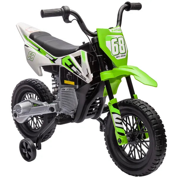 Qaba 12V Kids Electric Motorcycle with Twist Grip Throttle Training Wheels, Rear Suspension, Music for Aged 3-6 Years, Green - product image 11