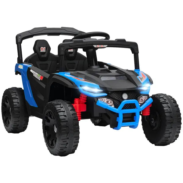 Qaba 12V Kids Ride On Truck, Battery Powered Electric UTV Vehicle with Rear Suspension, Remote Control for 3-5 Years, Blue - product image 11