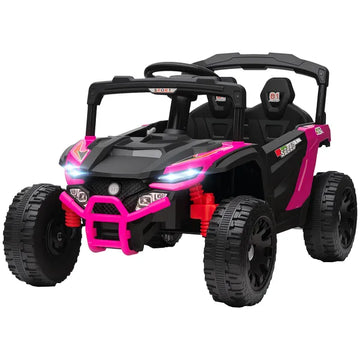 12V Kids Ride On Truck, Battery Powered Electric UTV Vehicle with Rear Suspension, Remote Control for 3-5 Years, Pink - product image 1
