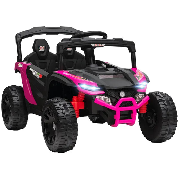 12V Kids Ride On Truck, Battery Powered Electric UTV Vehicle with Rear Suspension, Remote Control for 3-5 Years, Pink - product image 11