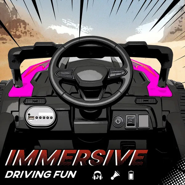 12V Kids Ride On Truck, Battery Powered Electric UTV Vehicle with Rear Suspension, Remote Control for 3-5 Years, Pink - product image 7