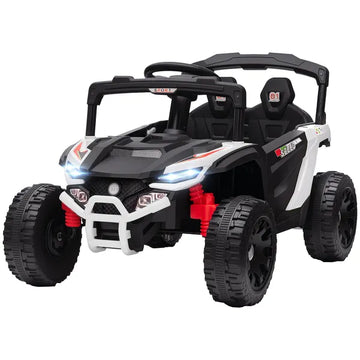 Qaba 12V Kids Ride On Truck, Battery Powered Electric UTV Vehicle with Rear Suspension, Remote Control for 3-5 Years, White - product image 1