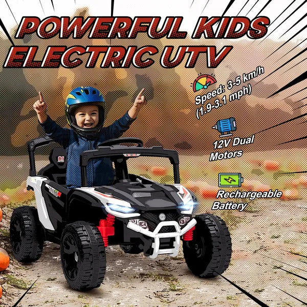 Qaba 12V Kids Ride On Truck, Battery Powered Electric UTV Vehicle with Rear Suspension, Remote Control for 3-5 Years, White - product image 4