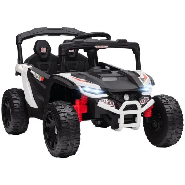 Qaba 12V Kids Ride On Truck, Battery Powered Electric UTV Vehicle with Rear Suspension, Remote Control for 3-5 Years, White - product image 11