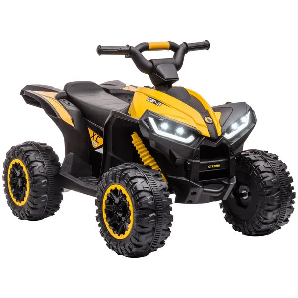 12V Quad ATV for Kids Yellow Dual Motors LED Lights Music Suspension System Ride On Car for 3-5 Years - product image 1