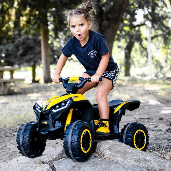 12V Quad ATV for Kids Yellow Dual Motors LED Lights Music Suspension System Ride On Car for 3-5 Years - product image 9