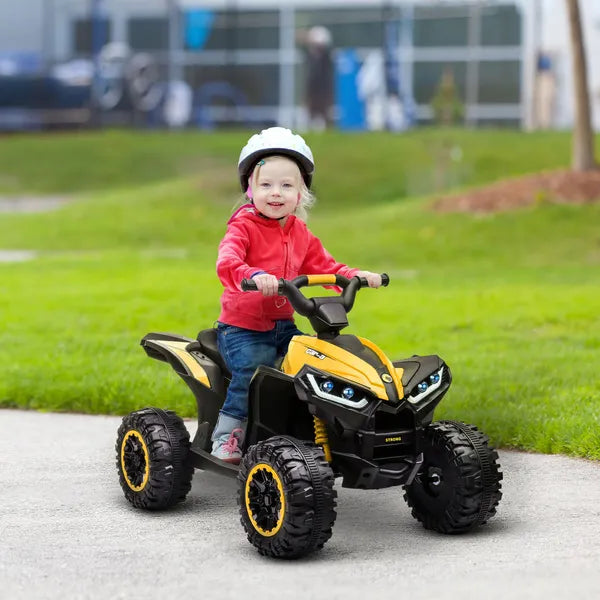 12V Quad ATV for Kids Yellow Dual Motors LED Lights Music Suspension System Ride On Car for 3-5 Years - product image 2