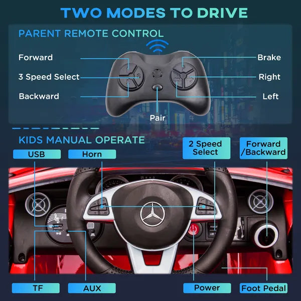 12V Red Ride-On for Boys and Girls, Remote Parent Control, Music, Lights, Dual Motors - product image 5