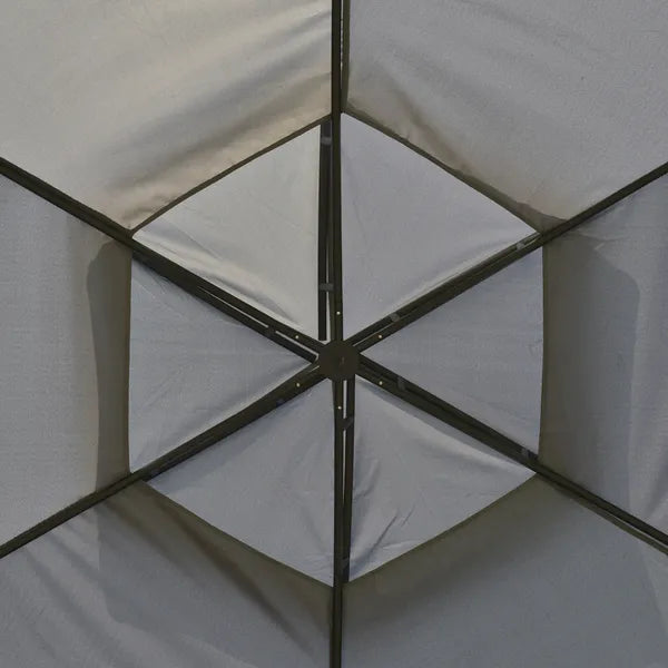 12x12 Canopy Gazebo, Double Roof and Netting Curtains, Zippered Doors, Gray - product image 7
