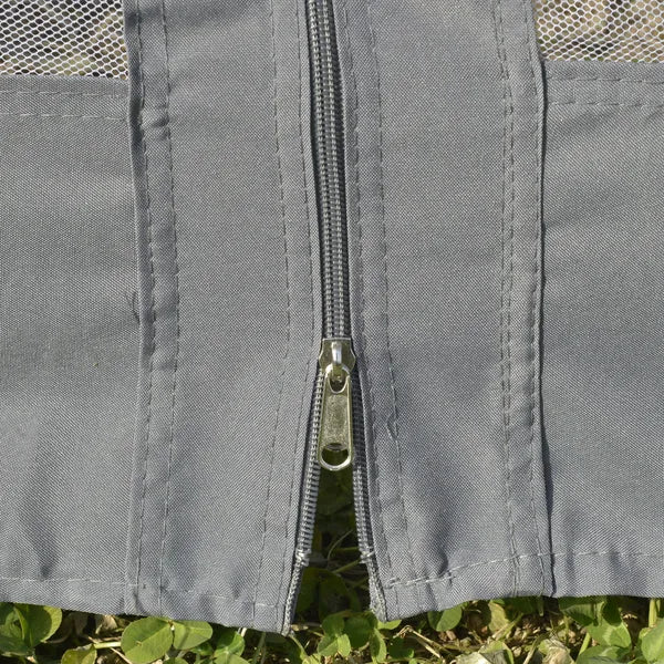 12x12 Canopy Gazebo, Double Roof and Netting Curtains, Zippered Doors, Gray - product image 9